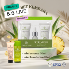 Promo 8.8 LIVE MADNESS KIT KEMBARA 3 in 1 + MINI ESSENCE + MINI FOUNDATION