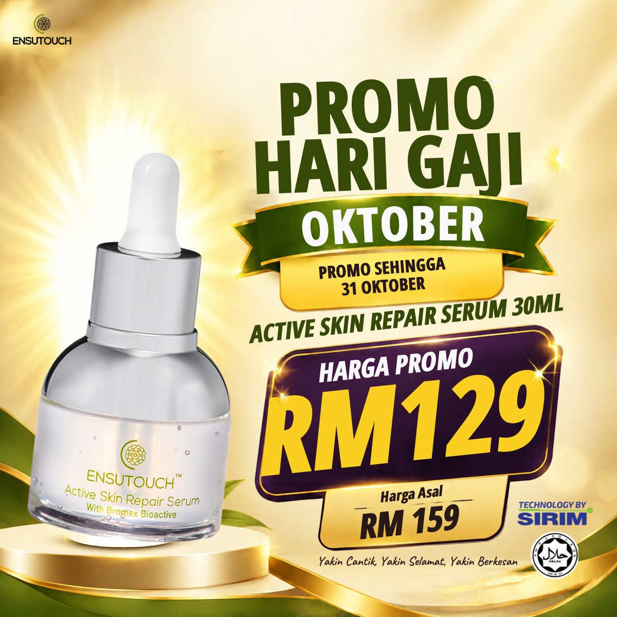 PROMO OKTOBER ACTIVE SKIN REPAIR SERUM 30ML versi botol kaca